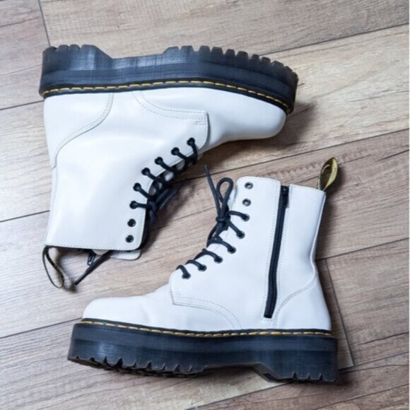 Dr. Martens White and Black Rain & Snow Boots - Picture 5 of 10